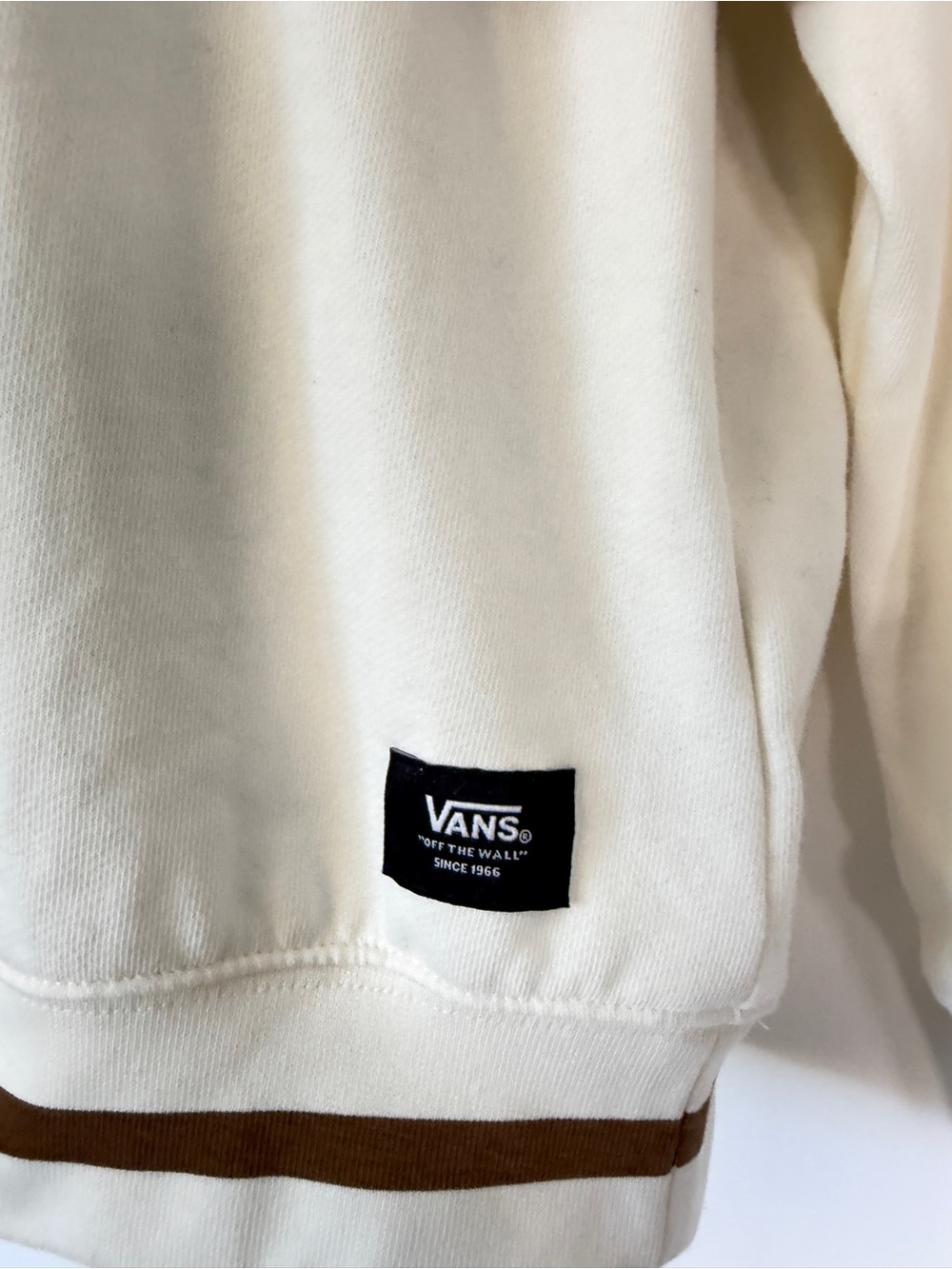 NWT Vans Arch Loose Crew Sweatshirt Marshmallow Cream Men’s Medium Skate - Picture 7 of 11